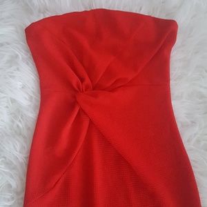 Tube top red dress